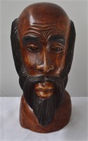 Carved Wood Bust Figure
