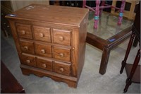 Three-Drawer Nightstand, and Glass Topped Coffee