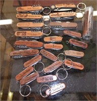 Wooden Souvenir Pocket Knives w/ Corkscrew and