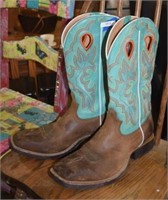 Size 12 Embroidered Leather Men's Cowboy