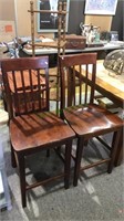Pair of wooden bar chairs 24 inch seat