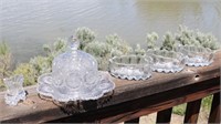 Clear Glass Butter Dish, Toothpick Holder.....