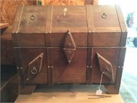 Wood Treasure Chest Box. 20" x 14" tall