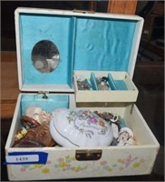 Ceramic Trinket/Music Box, and Jewelry Box w/
