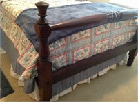 Antique urn post double bed, mattress set and