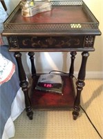 Antique type table, painted scene