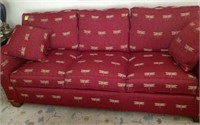 Fairfield 3 cushion sofa with dragonfly fabric