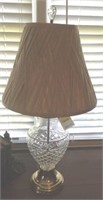Brass cnd crystal type lamp with glass finial