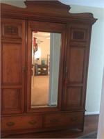 Antique Linen Press Armoire