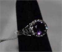 Sterling Silver Ring w/ Purple Stone