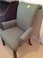 Mahogany upholstered occasional chair