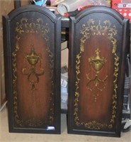 Pair of Wooden Wall Decor Pieces