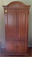 Carved double door TV cabinet 76 in. x 33 1/2 in.,