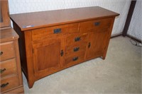 Oak Sideboard Server w/ Felt-Lined Drawers