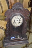 Vtg Wooden Mantle Clock