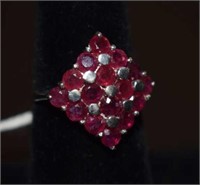 Sterling Silver Ring w/ Rubies