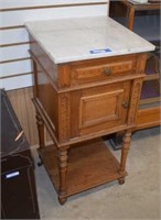 Antique Victorian Oak Nightstand Pot Cupboard w/