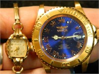 Invicta  Men's Yellow Gold Finish Blue Face and
