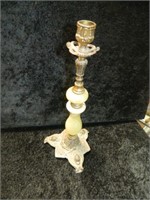 Alabaster Table Lamp W/Ornate Metal Base