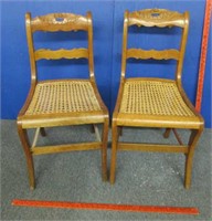 2 victorian walnut chairs (1 has been repaired)