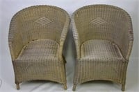 Pair of Adult Size Wicker Armchairs