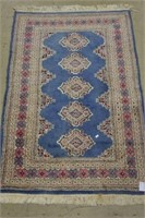 Small Rug with Central Blue Ground Panel
