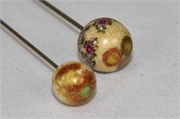 Two Smaller Satsuma Sphere Hatpins