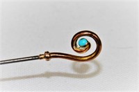 Gold Plate Cane Top Hatpin