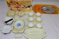 Childrens Plastic Corning Ware Dishes and More