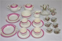 Two Porcelain Childrens Dish Tea Sets