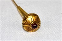 Gold Plate Balloon with Ruby Cabochon Hatpin