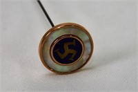 Enamel and Mother of Pearl with Triskelion Symbol