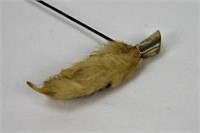 Rabbit's Foot and Sterling Silver Hatpin
