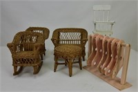 Miniature  Doll Furniture and Baby Sock Stretchers