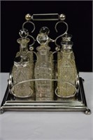 Cut Glass Condiment Set