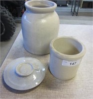 Pottery Jug No lid (has crack)- Smaller Crock,
