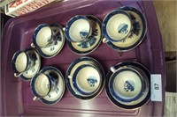 7 Ironstone ware Tea Cups and saucers  (Made in