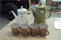 4 Fireking coffee mugs, Matlock Coffee Pot