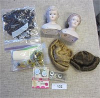 Doll Heads, Beads, Eyes, Wigs