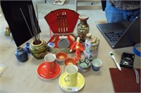 Oriental Writing set, Saki cups, Rubber Oriental