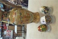 Royal Satsuma vase(reproduction), and enamel over