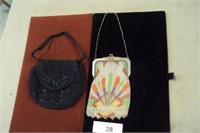 vintage beaded purse, and black