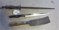 Vitage Cleaver, Knife Sharpener, Kitchen Knife