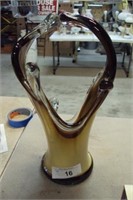 murano art glass tall vase pontil base