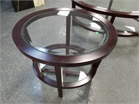 2 TIER GLASS ROUND END TABLE