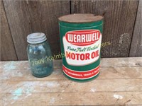 Western Auto Wearwell 5 qt oil can