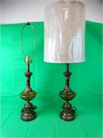 Vintage Amber Glass Lamps