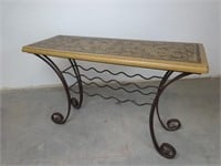 Mosaic Top Sofa or Entry Table w Wine Storage