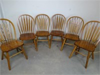 6 Windsor Back Dining Chairs