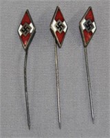 lot of 3 Hitler Youth stick pins